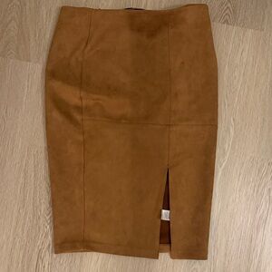 Lulu's Chic Brown Pencil Skirt